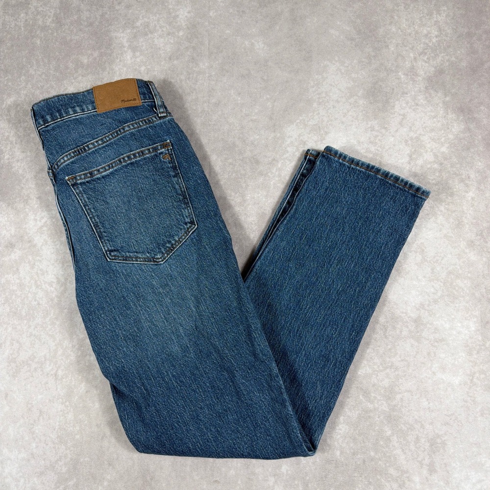 Madewell The Slim Boyjean Hemp‎ Blend High Rise Straight Leg Jeans Size 26 Blue